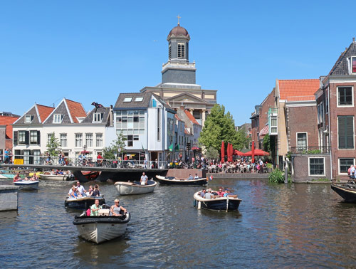 Canal Boats, Leiden Netherlands